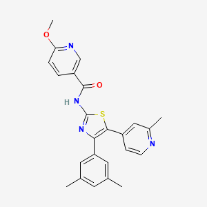 molecular formula C24H22N4O2S B15414699 N-[4-(3,5-Dimethylphenyl)-5-(2-methyl-4-pyridyl)-1,3-thiazol-2-YL]-6-methoxynicotinamide CAS No. 365429-86-3