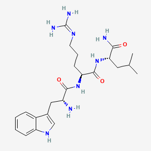 molecular formula C23H36N8O3 B15415123 L-Leucinamide, D-tryptophyl-L-arginyl- CAS No. 162380-67-8