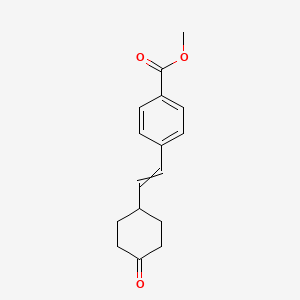 molecular formula C16H18O3 B15415429 Methyl 4-[2-(4-oxocyclohexyl)ethenyl]benzoate CAS No. 188820-79-3