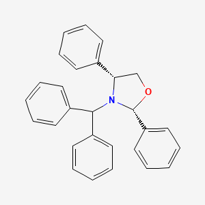 molecular formula C28H25NO B15415537 Oxazolidine, 3-(diphenylmethyl)-2,4-diphenyl-, (2R,4R)- CAS No. 167280-32-2
