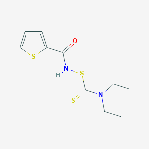 molecular formula C10H14N2OS3 B15415560 N-[(Diethylcarbamothioyl)sulfanyl]thiophene-2-carboxamide CAS No. 135274-97-4