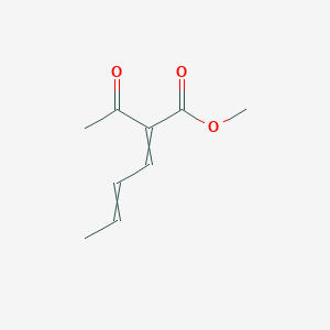 molecular formula C9H12O3 B15415644 Methyl 2-acetylhexa-2,4-dienoate CAS No. 134304-59-9