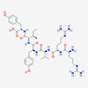 molecular formula C41H64N12O9 B15415747 N~5~-(Diaminomethylidene)-L-ornithyl-N~5~-(diaminomethylidene)-L-ornithyl-L-valyl-L-tyrosyl-L-isoleucyl-L-tyrosine CAS No. 184869-85-0