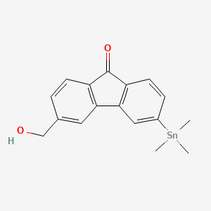molecular formula C17H18O2Sn B15415832 3-(Hydroxymethyl)-6-(trimethylstannyl)-9H-fluoren-9-one CAS No. 136681-95-3