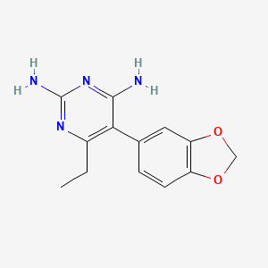 molecular formula C13H14N4O2 B15415847 5-Benzo[1,3]dioxol-5-yl-6-ethyl-pyrimidine-2,4-diamine CAS No. 182425-70-3