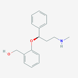 molecular formula C17H21NO2 B154162 Benzenemethanol, 2-[(1R)-3-(methylamino)-1-phenylpropoxy]- CAS No. 299435-92-0