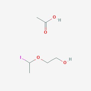 molecular formula C6H13IO4 B15416299 Acetic acid;2-(1-iodoethoxy)ethanol CAS No. 137059-44-0