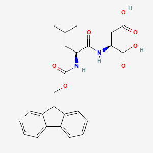 molecular formula C25H28N2O7 B15416309 N-{[(9H-Fluoren-9-yl)methoxy]carbonyl}-L-leucyl-L-aspartic acid CAS No. 169168-87-0