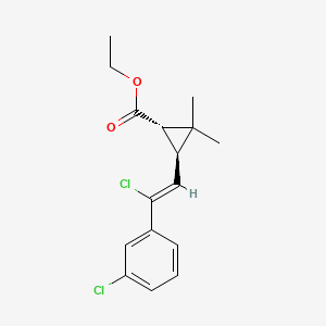 molecular formula C16H18Cl2O2 B15416347 ethyl (1S,3R)-3-[(Z)-2-chloro-2-(3-chlorophenyl)ethenyl]-2,2-dimethylcyclopropane-1-carboxylate CAS No. 133472-19-2