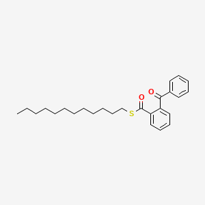 molecular formula C26H34O2S B15416464 Benzenecarbothioic acid, 2-benzoyl-, S-dodecyl ester CAS No. 185062-47-9
