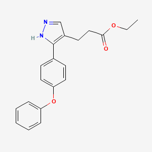 molecular formula C20H20N2O3 B15416477 ethyl 3-[5-(4-phenoxyphenyl)-1H-pyrazol-4-yl]propanoate CAS No. 138247-30-0