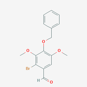 molecular formula C16H15BrO4 B15416568 Benzaldehyde, 2-bromo-3,5-dimethoxy-4-(phenylmethoxy)- CAS No. 137214-62-1