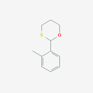 molecular formula C11H14OS B15416695 2-(2-Methylphenyl)-1,3-oxathiane CAS No. 138470-24-3