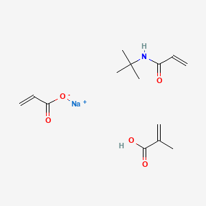 molecular formula C14H22NNaO5 B15416720 sodium;N-tert-butylprop-2-enamide;2-methylprop-2-enoic acid;prop-2-enoate CAS No. 132435-07-5