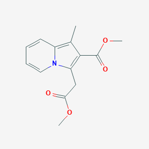 molecular formula C14H15NO4 B15416742 Methyl 3-(2-methoxy-2-oxoethyl)-1-methylindolizine-2-carboxylate CAS No. 140870-10-6