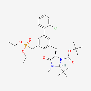 molecular formula C31H44ClN2O6P B15416752 1-Imidazolidinecarboxylic acid, 5-[[2'-chloro-5-[(diethoxyphosphinyl)methyl][1,1'-biphenyl]-3-yl]methyl]-2-(1,1-dimethylethyl)-3-methyl-4-oxo-, 1,1-dimethylethyl ester, (2S-trans)-(9CI) CAS No. 174575-08-7