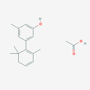 molecular formula C18H24O3 B15417274 Acetic acid;3-methyl-5-(2,6,6-trimethylcyclohexa-1,3-dien-1-yl)phenol CAS No. 126727-42-2