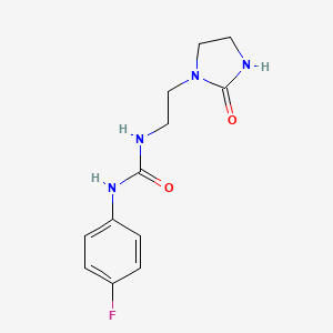 molecular formula C12H15FN4O2 B15417284 N-(4-Fluorophenyl)-N'-[2-(2-oxoimidazolidin-1-yl)ethyl]urea CAS No. 137757-14-3