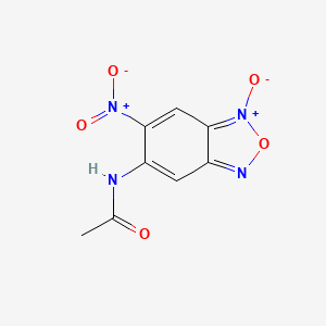 molecular formula C8H6N4O5 B15417310 N-(6-Nitro-1-oxo-2,1lambda~5~,3-benzoxadiazol-5-yl)acetamide CAS No. 131889-31-1