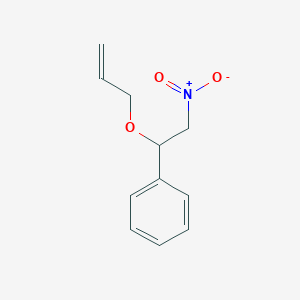 molecular formula C11H13NO3 B15417432 Benzene, [2-nitro-1-(2-propenyloxy)ethyl]- CAS No. 132439-80-6