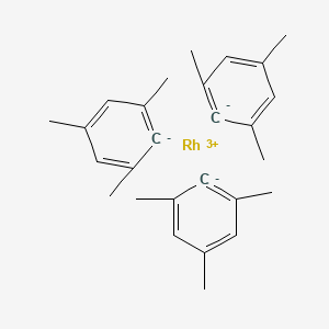 molecular formula C27H33Rh B15417676 rhodium(3+);1,3,5-trimethylbenzene-6-ide CAS No. 131502-46-0