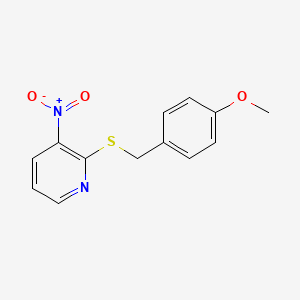 molecular formula C13H12N2O3S B15417699 Pyridine, 2-[[(4-methoxyphenyl)methyl]thio]-3-nitro- CAS No. 153815-22-6