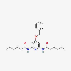 molecular formula C24H33N3O3 B15417748 Hexanamide, N,N'-[4-(phenylmethoxy)-2,6-pyridinediyl]bis- CAS No. 160413-41-2