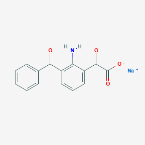 molecular formula C15H10NNaO4 B154178 2-(2-Amino-3-benzoylphenyl)glyoxylic acid sodium salt CAS No. 126849-31-8