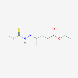 molecular formula C9H16N2O2S2 B15417889 Ethyl 4-{2-[(methylsulfanyl)carbonothioyl]hydrazinylidene}pentanoate CAS No. 138612-44-9