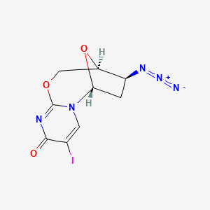 molecular formula C9H8IN5O3 B15417938 2,5'-Anhydro-3'-azido-2',3'-dideoxy-5-iodouridine CAS No. 120826-42-8
