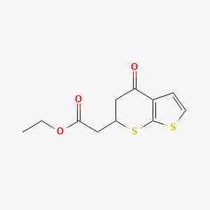 molecular formula C11H12O3S2 B15417973 Ethyl (4-oxo-5,6-dihydro-4H-thieno[2,3-b]thiopyran-6-yl)acetate CAS No. 138302-57-5
