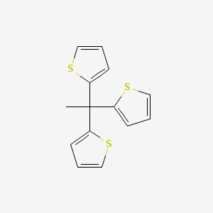 molecular formula C14H12S3 B15418219 Thiophene, 2,2',2''-ethylidynetris- CAS No. 129982-95-2