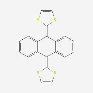 molecular formula C20H12S4 B15418285 2,2'-(Anthracene-9,10-diylidene)bis(2H-1,3-dithiole) CAS No. 121733-19-5