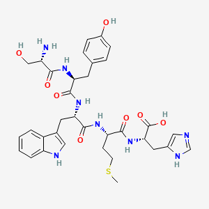 molecular formula C34H42N8O8S B15418387 L-Histidine, L-seryl-L-tyrosyl-L-tryptophyl-L-methionyl- CAS No. 164982-65-4