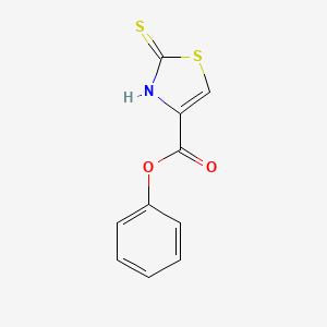 molecular formula C10H7NO2S2 B15418410 Phenyl 2-sulfanylidene-2,3-dihydro-1,3-thiazole-4-carboxylate CAS No. 141889-87-4