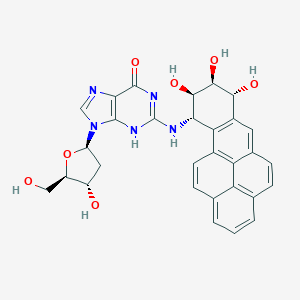 molecular formula C30H27N5O7 B154190 9-[(2R,4S,5R)-4-hydroxy-5-(hydroxymethyl)oxolan-2-yl]-2-[[(7R,8S,9R,10S)-7,8,9-trihydroxy-7,8,9,10-tetrahydrobenzo[a]pyren-10-yl]amino]-3H-purin-6-one CAS No. 65437-20-9