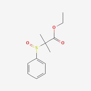 molecular formula C12H16O3S B15419116 Ethyl 2-(benzenesulfinyl)-2-methylpropanoate CAS No. 127074-24-2