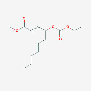 molecular formula C14H24O5 B15419301 Methyl 4-[(ethoxycarbonyl)oxy]dec-2-enoate CAS No. 114124-27-5