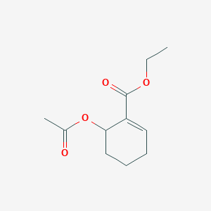 molecular formula C11H16O4 B15419318 Ethyl 6-(acetyloxy)cyclohex-1-ene-1-carboxylate CAS No. 115401-39-3