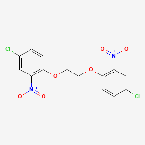 molecular formula C14H10Cl2N2O6 B15419391 Benzene, 1,1'-[1,2-ethanediylbis(oxy)]bis[4-chloro-2-nitro- CAS No. 116074-16-9