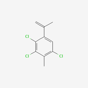 molecular formula C10H9Cl3 B15419507 Benzene, 1,3,4-trichloro-2-methyl-5-(1-methylethenyl)- CAS No. 118795-95-2