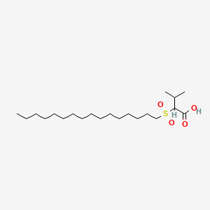 molecular formula C21H42O4S B15419867 Butanoic acid, 2-(hexadecylsulfonyl)-3-methyl- CAS No. 125252-53-1
