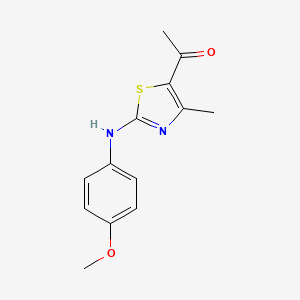 molecular formula C13H14N2O2S B15420747 Ethanone, 1-[2-[(4-methoxyphenyl)amino]-4-methyl-5-thiazolyl]- CAS No. 112833-17-7