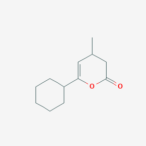 molecular formula C12H18O2 B15421096 6-Cyclohexyl-4-methyl-3,4-dihydro-2H-pyran-2-one CAS No. 111783-09-6