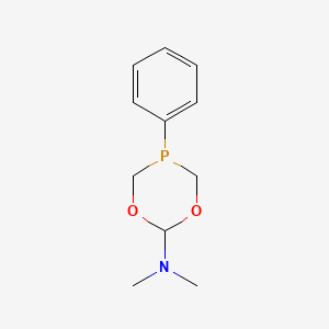 molecular formula C11H16NO2P B15421714 N,N-Dimethyl-5-phenyl-1,3,5-dioxaphosphinan-2-amine CAS No. 116333-11-0
