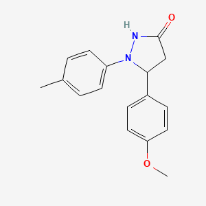 molecular formula C17H18N2O2 B15421720 5-(4-Methoxyphenyl)-1-(4-methylphenyl)pyrazolidin-3-one CAS No. 113463-19-7