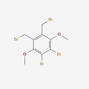 molecular formula C10H10Br4O2 B15421797 Benzene, 1,2-dibromo-4,5-bis(bromomethyl)-3,6-dimethoxy- CAS No. 112041-95-9
