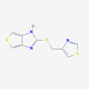 molecular formula C9H7N3S3 B15421845 2-{[(1,3-Thiazol-4-yl)methyl]sulfanyl}-1H-thieno[3,4-d]imidazole CAS No. 112433-58-6