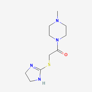 molecular formula C10H18N4OS B15422082 Piperazine, 1-[[(4,5-dihydro-1H-imidazol-2-yl)thio]acetyl]-4-methyl- CAS No. 110220-75-2