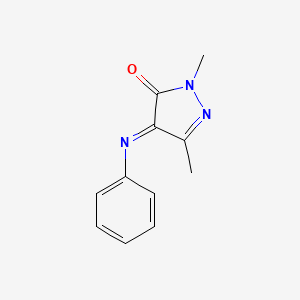 molecular formula C11H11N3O B15422201 (4E)-2,5-Dimethyl-4-(phenylimino)-2,4-dihydro-3H-pyrazol-3-one CAS No. 116342-67-7